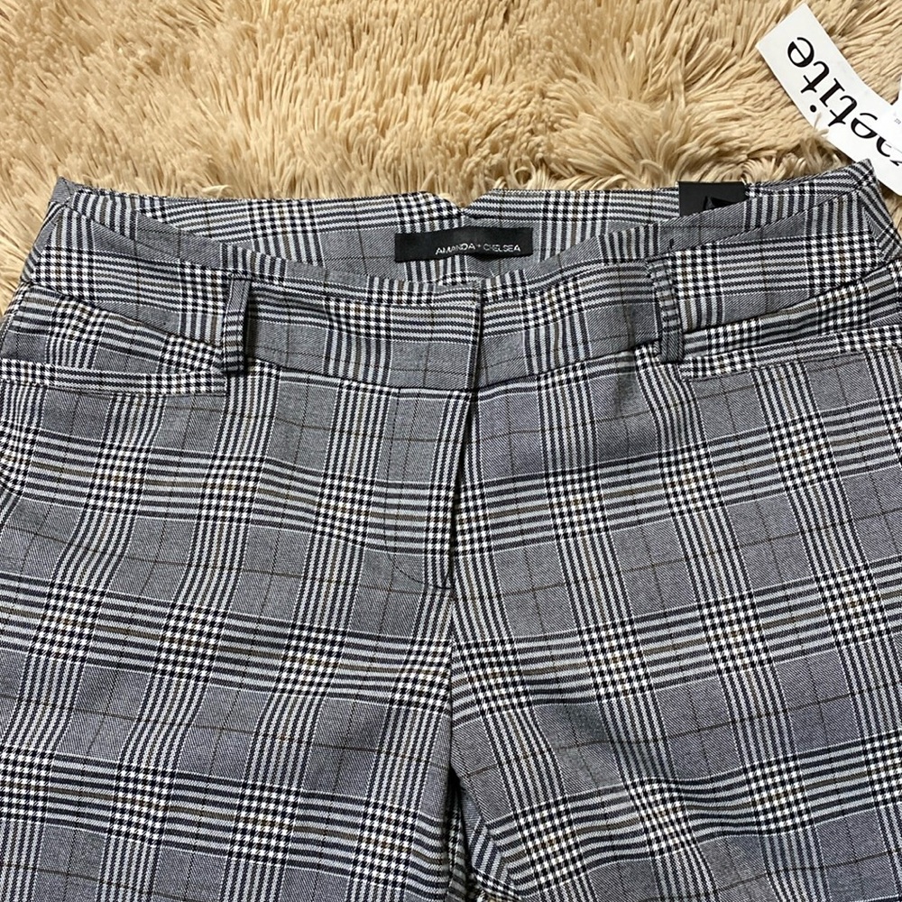 Black/white/brown plaid pants